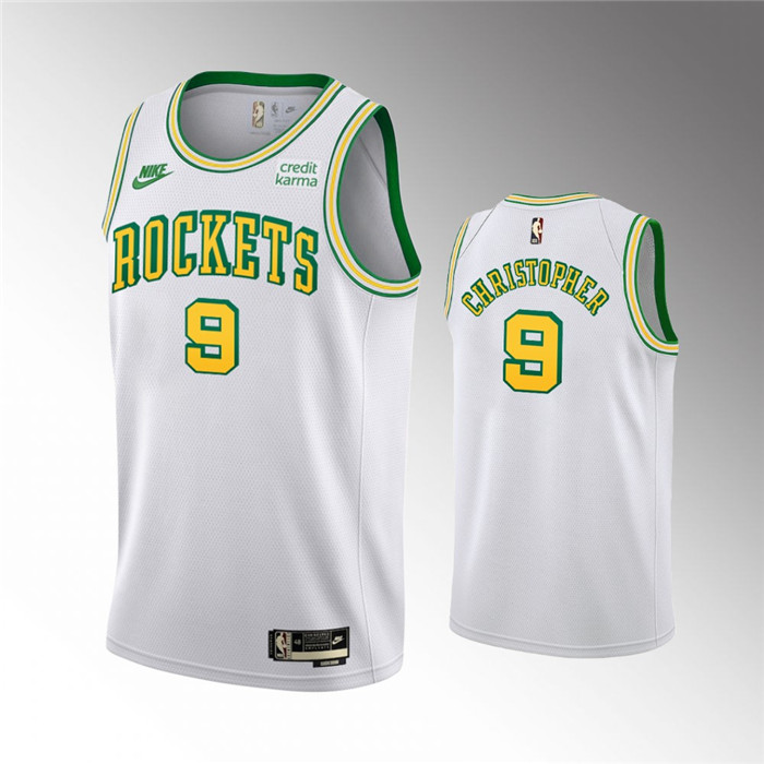 Men's Houston Rockets #9 Josh Christopher White Swingman Classic Edition Stitched Basketball Jersey Men's Houston Rockets #9 Josh Christopher White Swingman Classic Edition Stitched Basketball Jersey